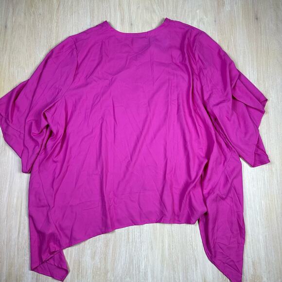 Catherines Pink Button Up Front Short Sleeve Blouse Casual Top Shirt Plus 4X - Picture 6 of 13